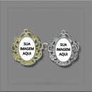 MEDALHA TIPO RELICÁRIO PERSONALIZADA 4,2 x 4cm ( PACOTE COM 5)