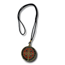 MEDALHA SÃO BENTO COLORIDA COM CORDÃO