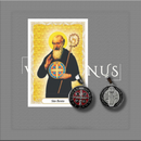 Medalha de São Bento Colorida em Aço Inox