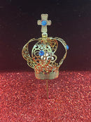 COROA ARTESANAL DOURADA DECORADA P/ IMAGENS DE 10CM A 70CM