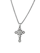 Crucifixo São Bento Vazado com Corrente – Aço Inoxidável