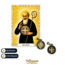 Medalha São Bento Resinada Dourada Colorida com Oração | 14mm, 18mm, 22mm, 30mm e 45mm