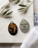 Medalha de Metal Personalizada 4x3 cm com Imagem Resinada de Santo Antônio