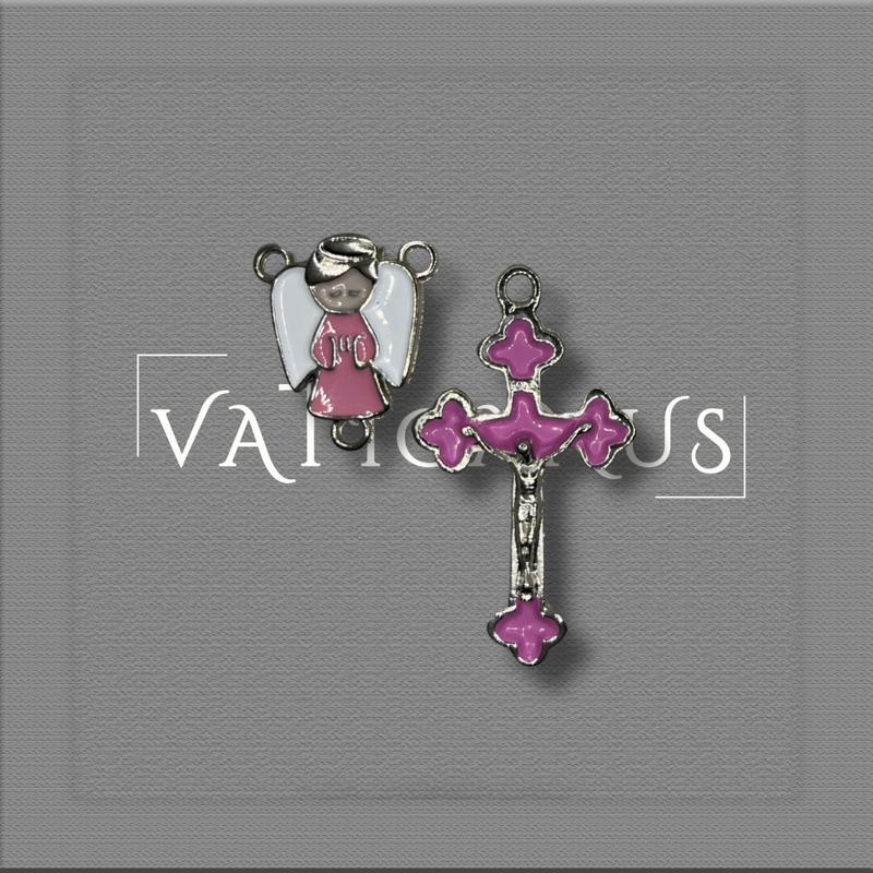 KIT CRUCIFIXO E ENTREMEIO ANJO RESINADO