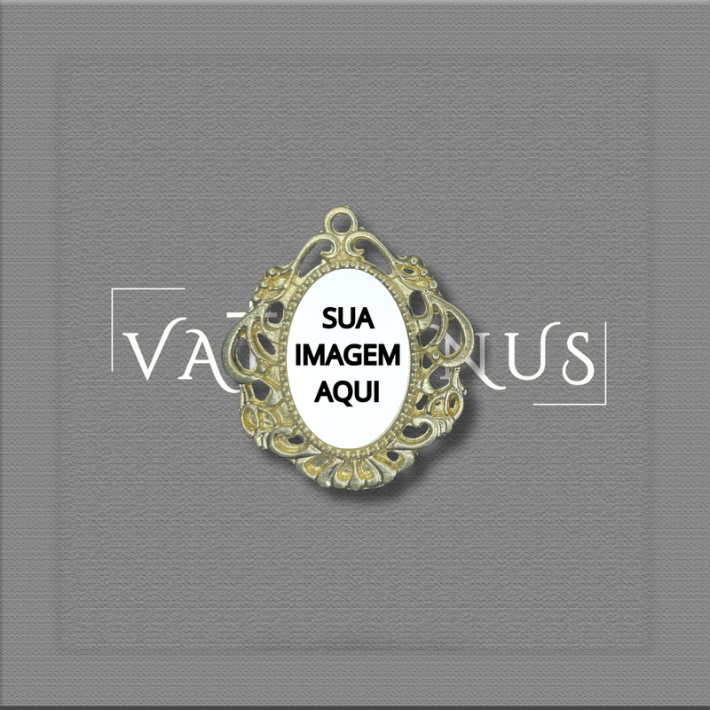 MEDALHA TIPO RELICÁRIO PERSONALIZADA 4,2 x 4cm ( PACOTE COM 5)