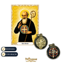 Medalha São Bento Resinada Dourada Colorida com Oração | 14mm, 18mm, 22mm, 30mm e 45mm