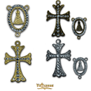 KIT PARA TERÇOS CRUZ 4,5 x 3cm E ENTREMEIO 3 CM X 2 CM DOURADO COM STRASS