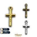 CRUZ PALITO MINI 1,5X0,8CM PARA MONTAGEM DE DEZENAS OU PULSEIRAS (PACOTE COM 25)