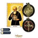 Medalha São Bento Resinada Dourada Colorida com Oração | 14mm, 18mm, 22mm, 30mm e 45mm