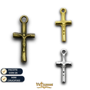 CRUZ PALITO MINI 1,5X0,8CM PARA MONTAGEM DE DEZENAS OU PULSEIRAS (PACOTE COM 25)