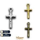 CRUZ PALITO MINI 1,5X0,8CM PARA MONTAGEM DE DEZENAS OU PULSEIRAS (PACOTE COM 25)