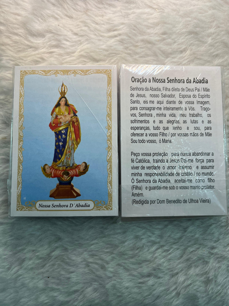 NOSSA SENHORA D` ABADIA - PACOTE C/ 100 SANTINHOS DE PAPEL