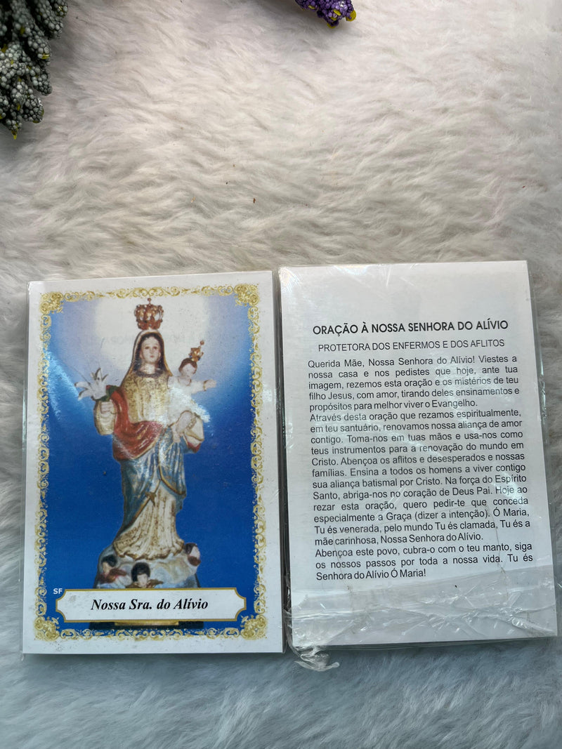NOSSA SENHORA DO ALÍVIO - PACOTE C/ 100 SANTINHOS DE PAPEL