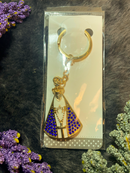Chaveiro Nossa Senhora Aparecida Dourado com Strass