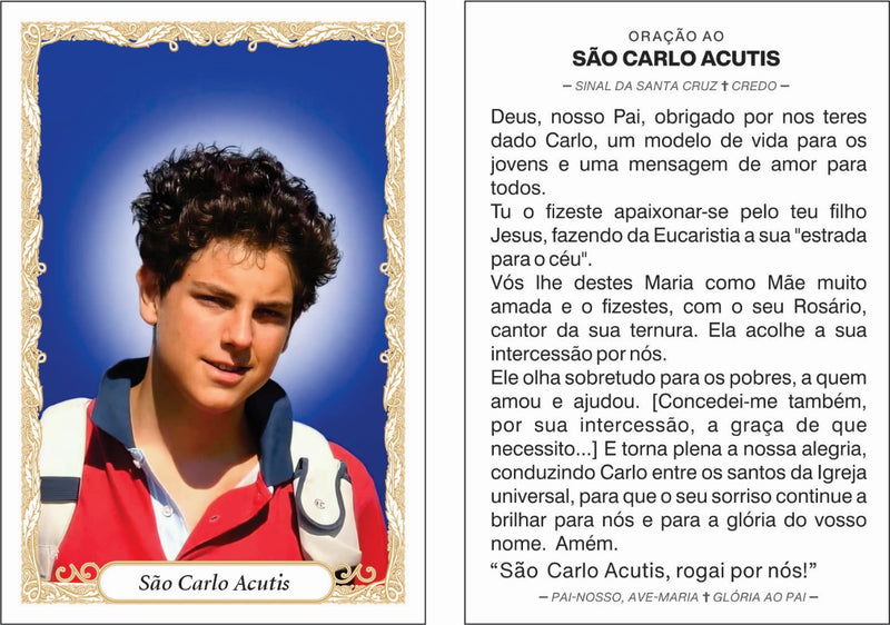 SÃO CARLO ACUTIS - PACOTE COM 100 SANTINHOS DE PAPEL