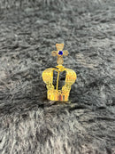 COROA ARTESANAL DOURADA DECORADA P/ IMAGENS DE 10CM A 70CM