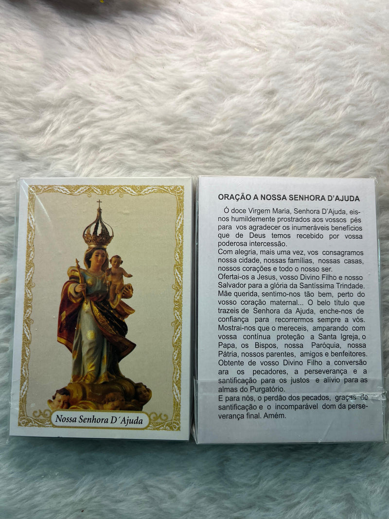 NOSSA SENHORA D'AJUDA - PACOTE C/ 100 SANTINHOS DE PAPEL