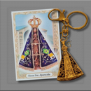 CHAVEIRO MOSQUETÃO N.SRA. APARECIDA DOURADO- 7CM