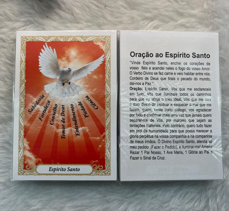 DIVINO ESPÍRITO SANTO FUNDO VERMELHO - PACOTE C/ 100 SANTINHOS DE PAPEL