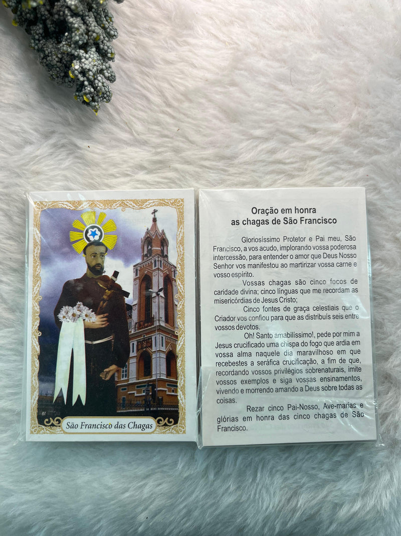 SÃO FRANCISCO DAS CHAGAS - PACOTE C/ 100 SANTINHOS DE PAPEL