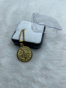 Medalha de São Bento Dourada em Aço Inox