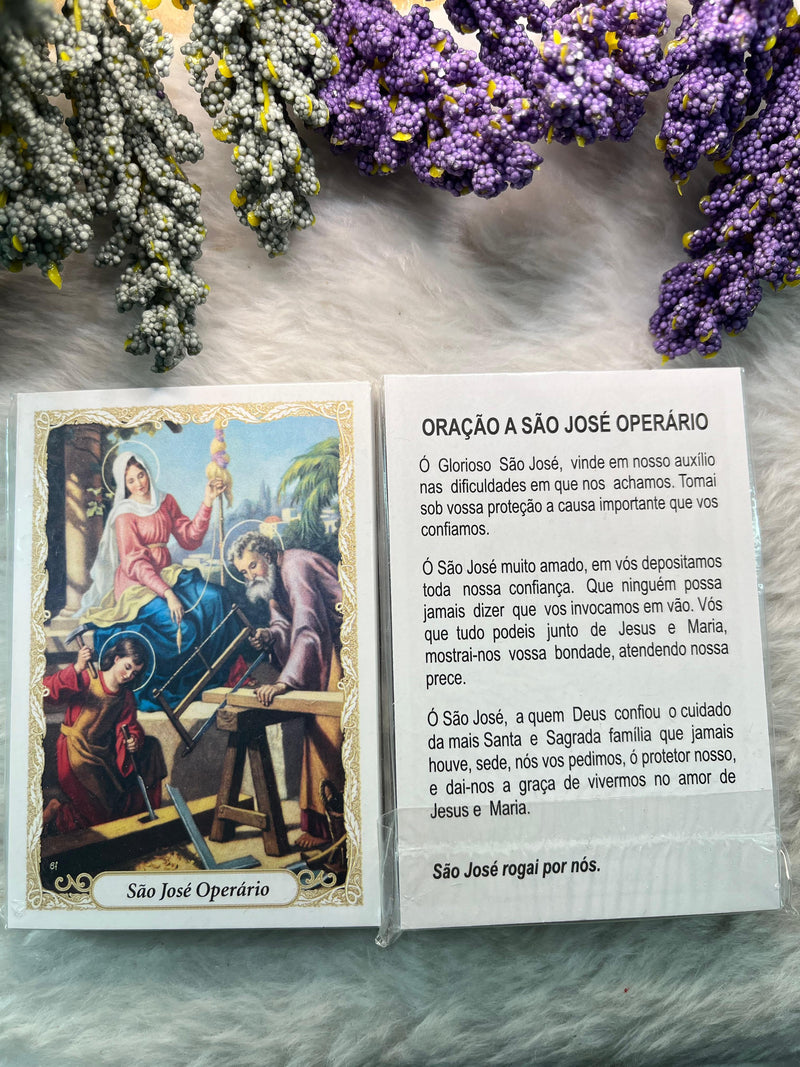 SÃO JOSÉ OPERÁRIO - PACOTE C/ 100 SANTINHOS DE PAPEL