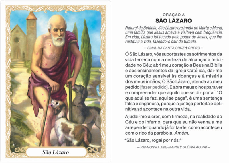 SÃO LÁZARO - PACOTE C/ 100 SANTINHOS DE PAPEL