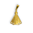 Pingente de Nossa Senhora Aparecida em Aço Inox com Strass