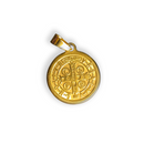 Medalha de São Bento Dourada em Aço Inox