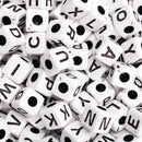 LETRAS QUADRADA BRANCA C/ PRETO 6X6MM PLÁSTICO