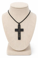 Cruz de Madeira PX com Cordão – Pacote com 12 Unidades