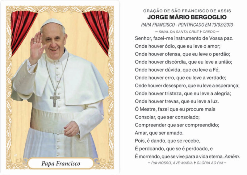 PAPA FRANCISCO - PACOTE C/ 100 SANTINHOS DE PAPEL