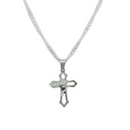 Pingente Cruz com Face de Cristo em Aço Inox