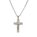 Pingente Cruz com Oração do Pai Nosso Gravada em Aço Inox