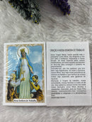 NOSSA SENHORA DO TRABALHO - PACOTE C/ 100 SANTINHOS DE PAPEL