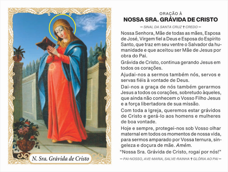 NOSSA SENHORA GRÁVIDA DE CRISTO - PACOTE C/ 100 SANTINHOS DE PAPEL