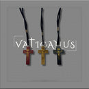 Cruz de madeira com cordão preto ( pacote com 12)