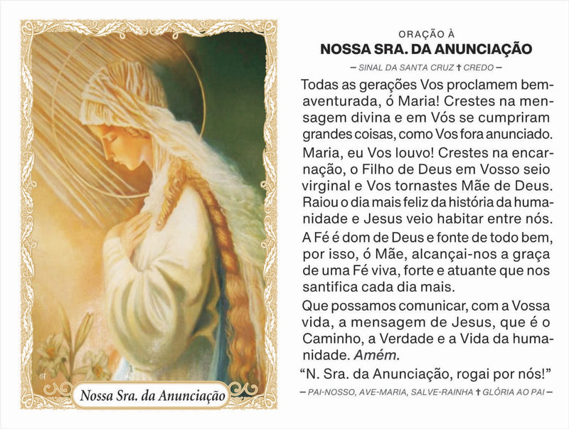 NOSSA SENHORA DA ANUNCIAÇÃO - PACOTE C/ 100 SANTINHOS DE PAPEL