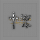 KIT CRUCIFIXO C/ CRISTO ESTILIZADO E ENTREMEIO ANJO