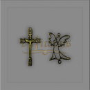 KIT CRUCIFIXO C/ CRISTO ESTILIZADO E ENTREMEIO ANJO