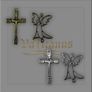 KIT CRUCIFIXO C/ CRISTO ESTILIZADO E ENTREMEIO ANJO