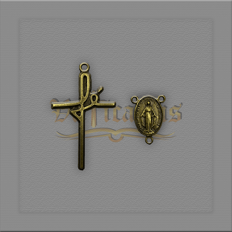 KIT CRUCIFIXO FÉ E ENTREMEIO N. SRA. DAS GRAÇAS