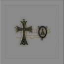 Kit Cruz grande 7,5cm x 5cm e entremeio N. Sra. Aparecida 3 X 2 CM