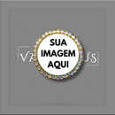 Adorno de madeira redondo 4,7cm com dupla face vários santos