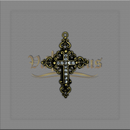 CRUZ COM STRASS PARA TERÇOS DE NOIVA 5,8 X 4CM