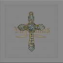 CRUZ COM STRASS PARA TERÇOS DE NOIVA 6,5 x 4,5cm