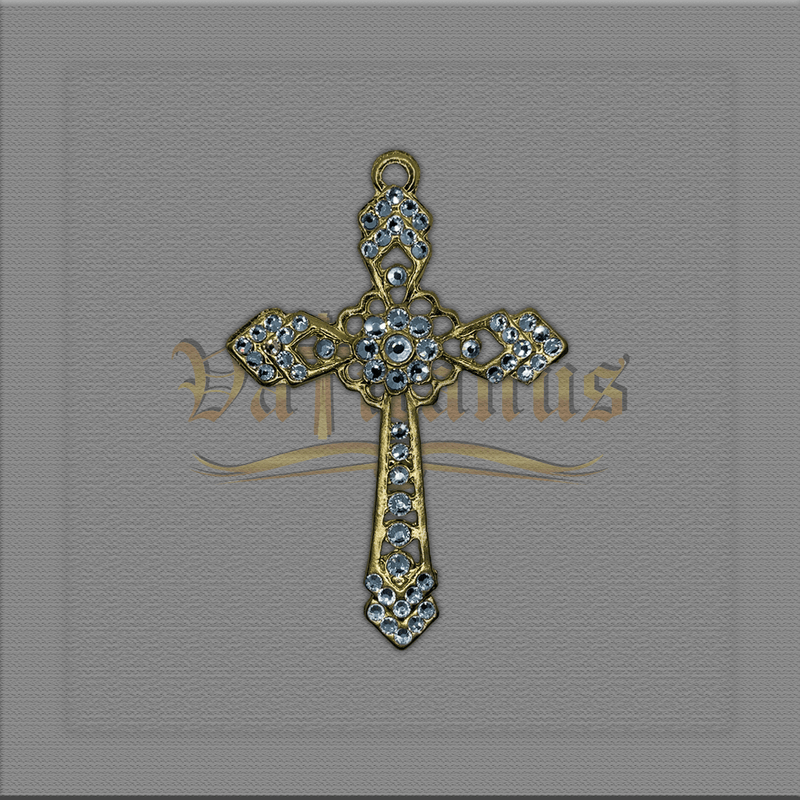 CRUZ COM STRASS PARA TERÇOS DE NOIVA 6,5 x 4,5cm