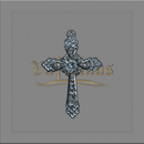 CRUZ COM STRASS PARA TERÇOS DE NOIVA 6,5 x 4,5cm