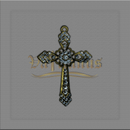 CRUZ COM STRASS PARA TERÇOS DE NOIVA 6,5 x 4,5cm