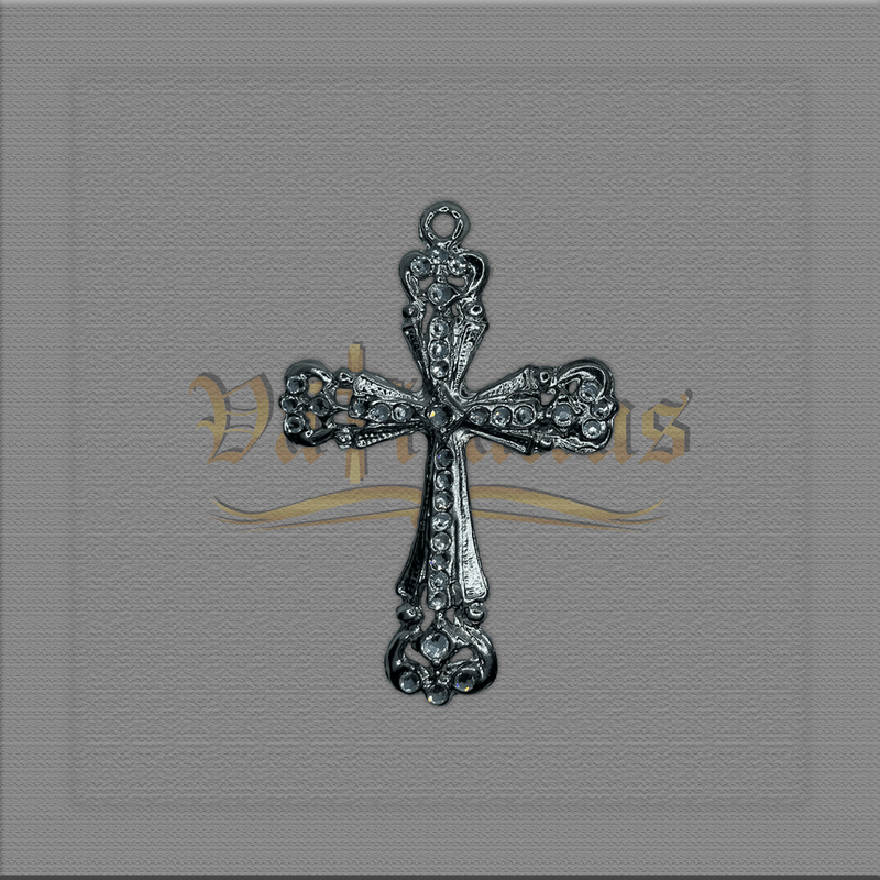 CRUZ COM STRASS PARA TERÇOS DE NOIVA 6,5CM X 4,5CM